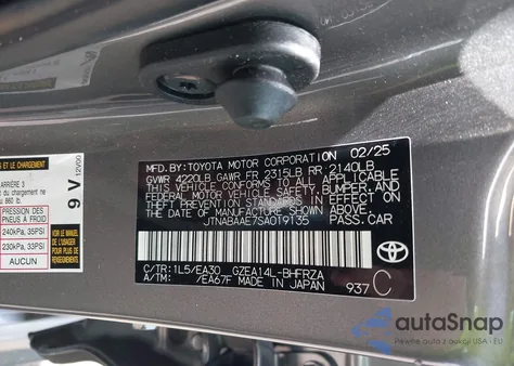 2025 Toyota Gr Corolla Premium Plus from USA, damaged, VIN JTNABAAE7SA019135